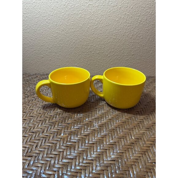 Vintage Yellow 3D Smiley Face Ceramic Mug Set Of 2 - Picture 5 of 7